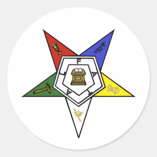 Orde van de Oosterse Ster embleem Ronde Sticker (Voorkant)