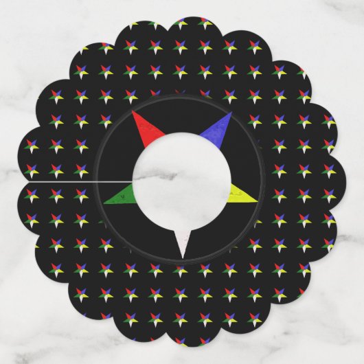 Orde van de Oosterse Ster (Wavy) Wijnglaslabel (Achterkant)