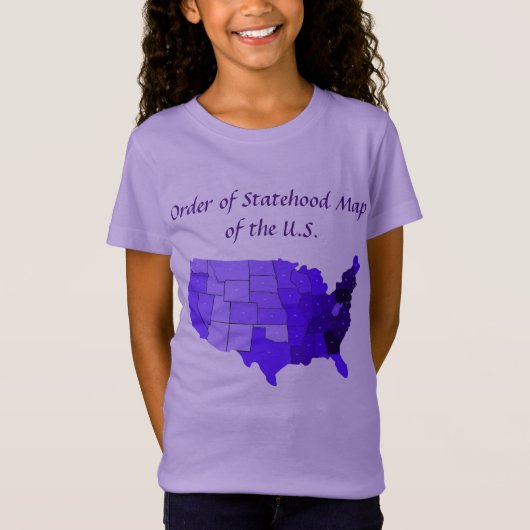 Orde van de Staat Kaart van de VS, aangepaste tshi T-shirt (Voorkant)