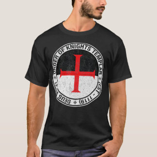 Orde van de Templar Flag Sigil Deus Vult T-shirt