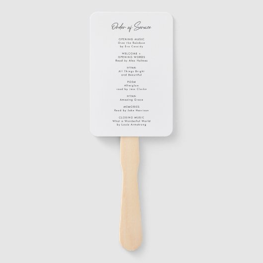 Orde van de uitvaartdienst | Herdenking van het le Handwaaier (Achterkant)