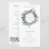 Orde van dienst, Greenery #1, trouwgegevens (Voorkant / Achterkant)