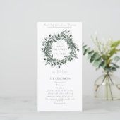 Orde van dienst, Greenery #1, trouwgegevens (Staand voorkant)