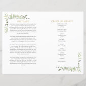 Orde van dienst Greenery Funeral Memorial Programm (Achterkant)