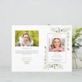 Orde van dienst Greenery Funeral Memorial Programm (Staand voorkant)