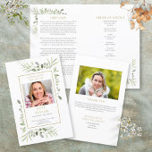 Orde van dienst Greenery Funeral Memorial Programm