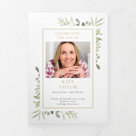 Orde van Dienst Groen Begrafenismonument Drieluik Programma (Cover)