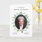 Orde van dienst | Groene rouwbrief Kaart (Gele Bloem)