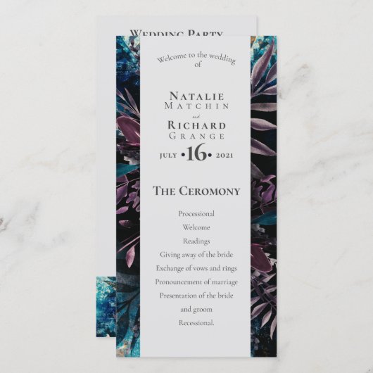 Orde van dienst, programma Dark en Moody (Voorkant / Achterkant)