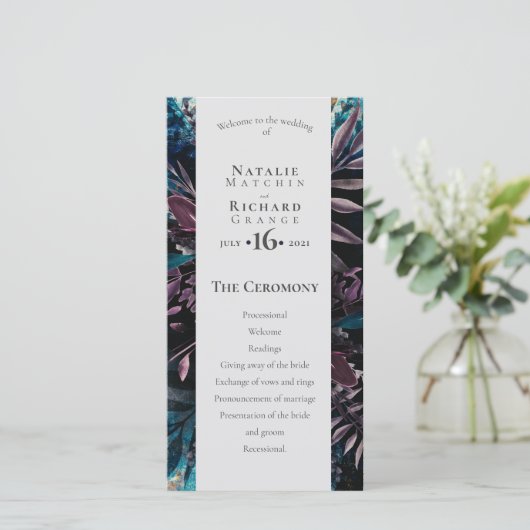 Orde van dienst, programma Dark en Moody (Staand voorkant)