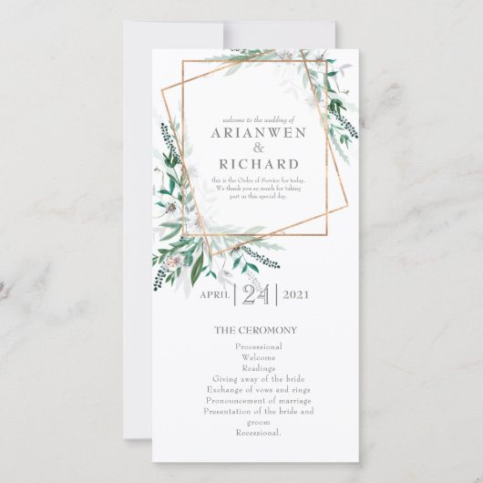 Orde van dienst, programma, geometrische #2 (Voorkant)