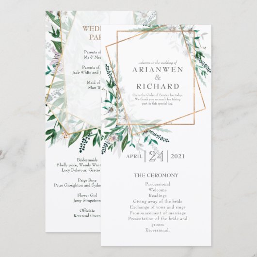 Orde van dienst, programma, geometrische #2 (Voorkant / Achterkant)