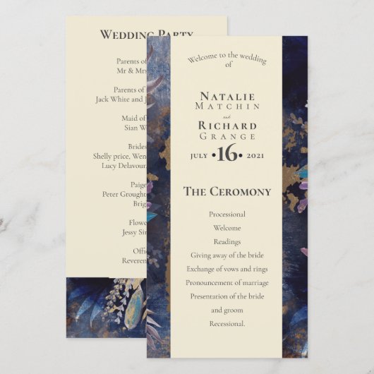 Orde van dienst, programma Romantic (Voorkant / Achterkant)