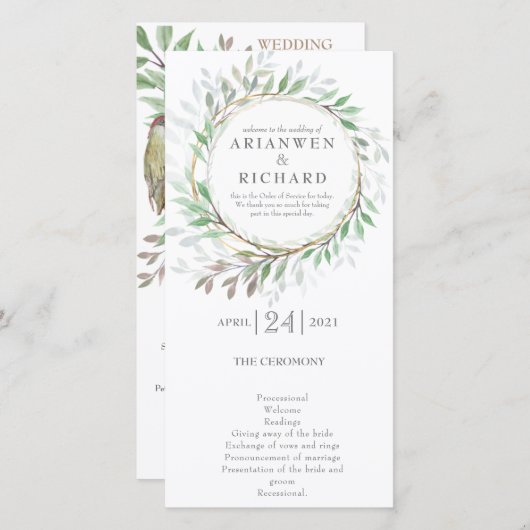 Orde van diensten, Woodland (Voorkant / Achterkant)