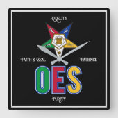 Orde van Eastern Star Vierkante Klok (Voorkant)