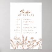 Orde van Evenementen Bruiloft Terracotta Herfst Wi Poster (Voorkant)