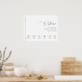 Orde van Evenementen Bruiloft Welkomstbord met Tij Poster (Keuken)