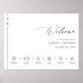 Orde van Evenementen Bruiloft Welkomstbord met Tij Poster (Voorkant)