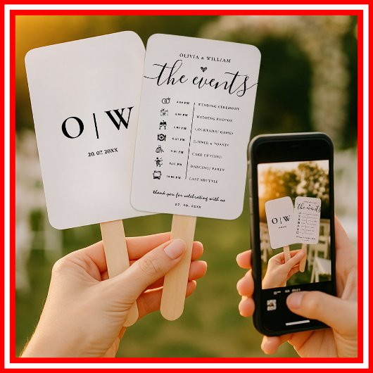 Orde van Evenementen Elegant Wedding Programma Handwaaier
