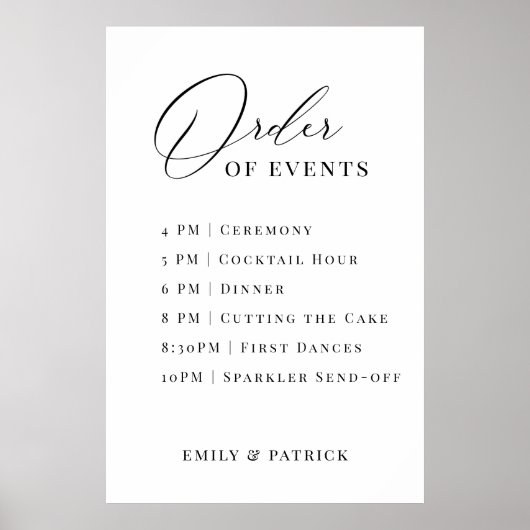 Orde van evenementen Wedding Planning Elegant Mode Poster (Voorkant)