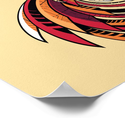 Orde van het Crosshatched Embleem van Phoenix Poster (Hoek)