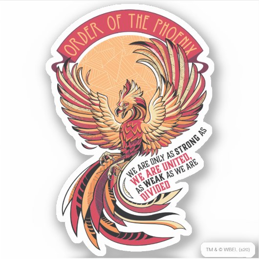 Orde van het Crosshatched Embleem van Phoenix Sticker (Voorkant)