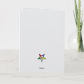 Orde van Oosterse Ster Get Well Kaart voor OES (Achterkant)