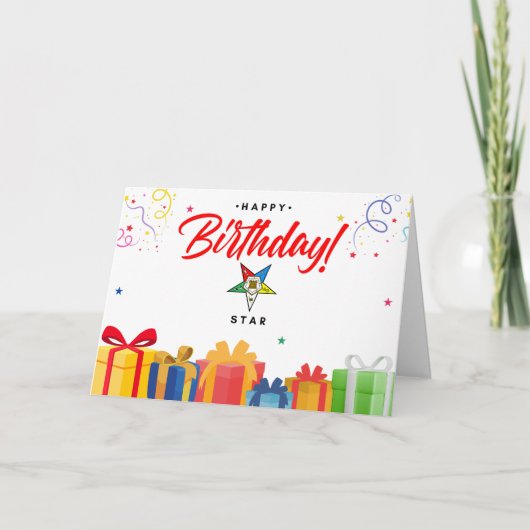 Orde van Oosterse Sterrenverjaardag Kaart voor OES (Voorkant)