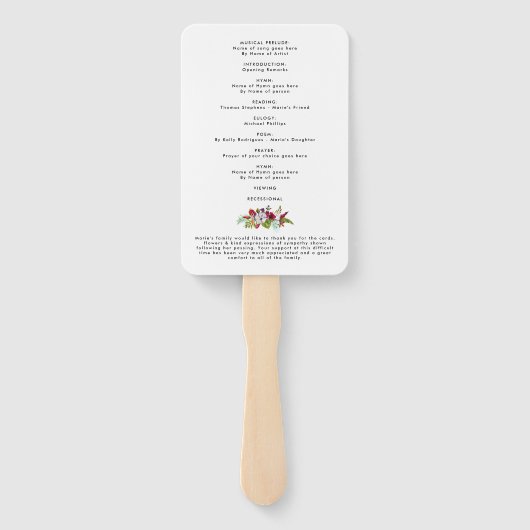 Orde van Service Strand Foto Begrafenisprogramma H Handwaaier (Achterkant)