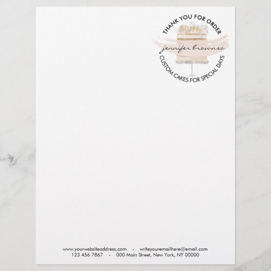 Orde voor de bruiloft van de Birthday bakkerij Flyer (Achterkant)