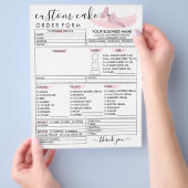 Orde voor roze bakkerijproducten flyer (Hand)
