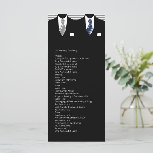 Orde voor weddenschappen tussen de heren Blue en G Programmakaart (Staand voorkant)