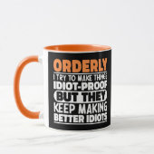 Ordebewaarder Ik Probeer Dingen Grappig Te Maken Z Mok (Links)