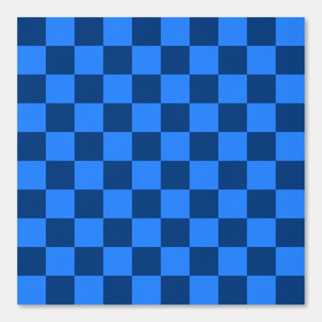 Ordelijk blauw schaakbordpatroon behang (Voorkant)