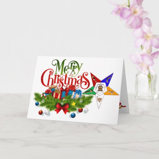 Order of Eastern Star Kerstkaart Kaart (Orchidee)