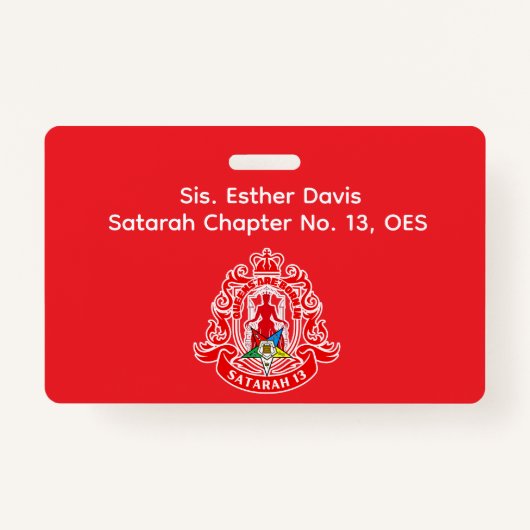 Order of Eastern Star (OES) Name Badge (Voorkant)