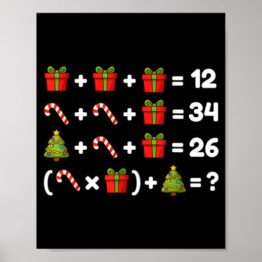 Order Of Operations Quiz Christmas Math Teacher 67 Poster (Voorkant)