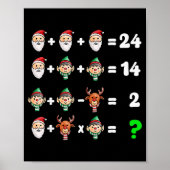 Order Of Operations Quiz Christmas Math Teacher Xm Poster (Voorkant)