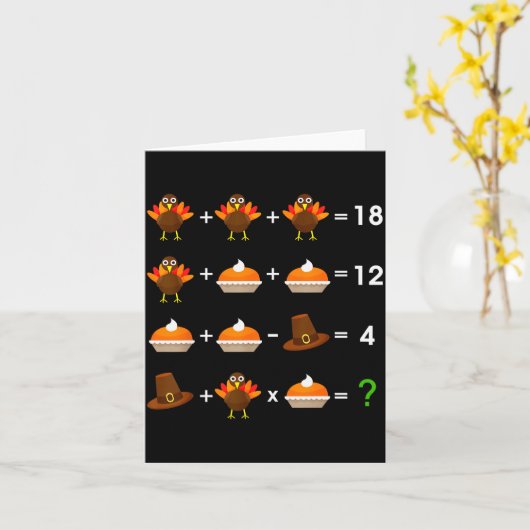 Order Of Operations Thanksgiving Quiz Funny Math T Kaart (Gele Bloem)