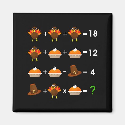 Order Of Operations Thanksgiving Quiz Funny Math T Magneet (Voorkant)