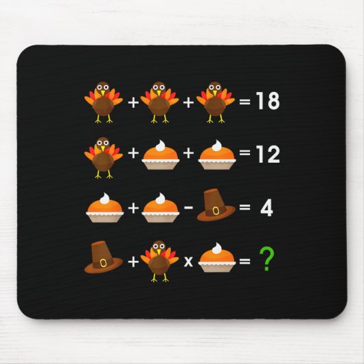 Order Of Operations Thanksgiving Quiz Funny Math T Muismat (Voorkant)