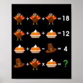 Order Of Operations Thanksgiving Quiz Funny Math T Poster (Voorkant)