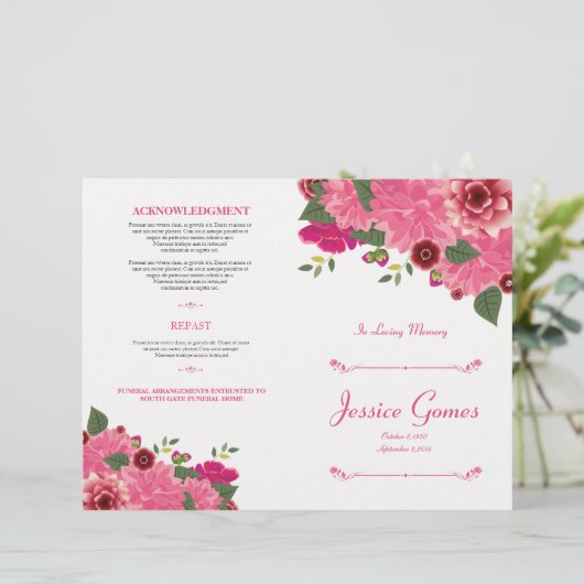 Order of Service Funeral Program Flyer (Staand voorkant)