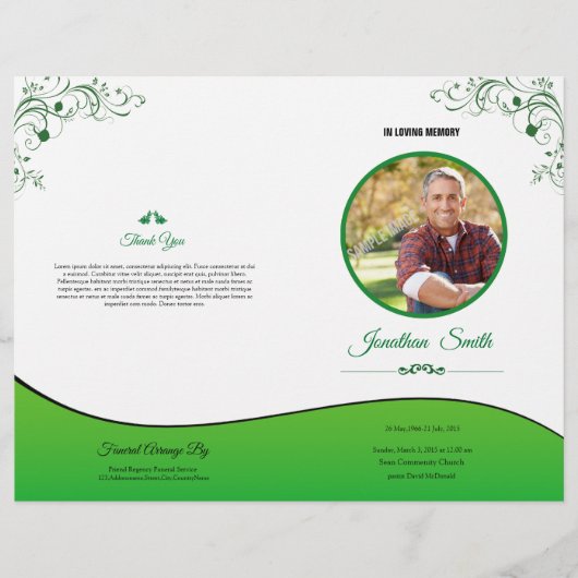 Order of Service Funeral Program Flyer (Voorkant)