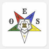 Order of the Eastern Star Emblem of the Order Vierkante Sticker (Voorkant)