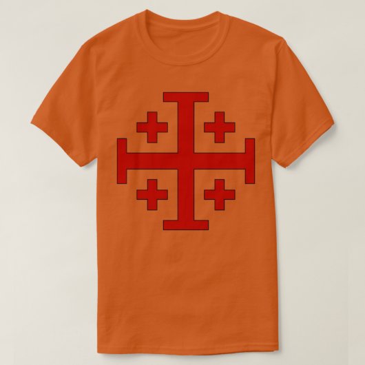 Order of the Holy Sepulchre Fivefold Cross T-shirt (Design voorkant)