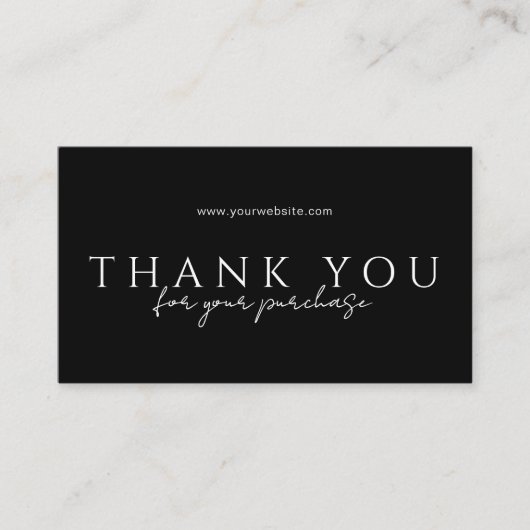 Order Packaging Thank You Inserts | Modern Sleek Visitekaartje (Voorkant)