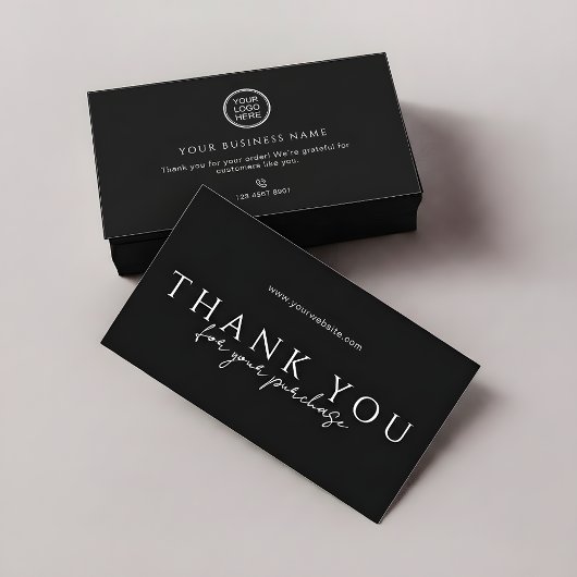 Order Packaging Thank You Inserts | Modern Sleek Visitekaartje