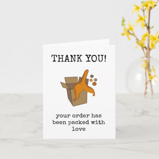 Order Packing Card, Thank You Customer Kaart (Gele Bloem)