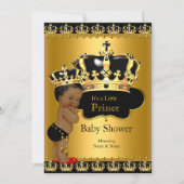 Order Prince Baby shower Red Black Gold Kaart (Voorkant)
